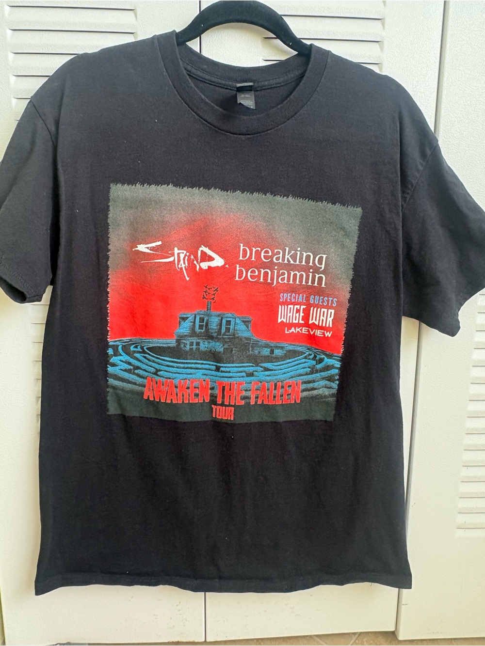 Men Black Graphic Tour T-Shirt